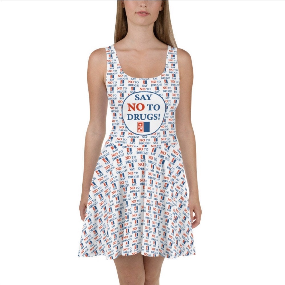 Say No to Drugs 1980’s Domino’s Pizza Inspired Skater Dress